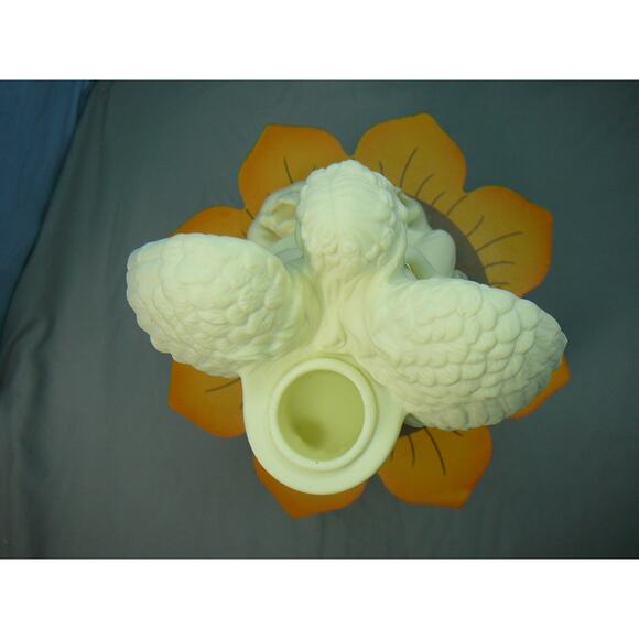 Vtg Partylite Angel of Love Bisque Porcelain Taper Candle Holder #P7888 - Picture 3 of 6